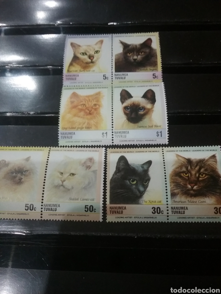 Sellos: Sellos,de Nanumea Tuvalu nuevos/1985/Gatos/animales/felinos/mamiferos/domesticos/angora/siamens/