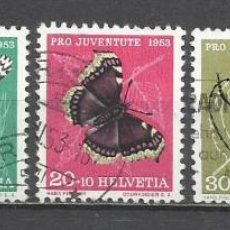 Timbres: Q508H-SELLOS SUIZA SERIE COMPLETA 19,00€ ,JUVENTUD.1953 Nº 539/43 INSECTOS,MARIPOSAS.FAUNA.HELVETIA.. Lote 158145042