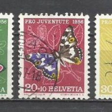 Timbres: Q508I-SELLOS SUIZA SERIE COMPLETA 11,00€ ,JUVENTUD.1956 Nº 581/5 INSECTOS,MARIPOSAS.FAUNA.HELVETIA.S. Lote 158145598