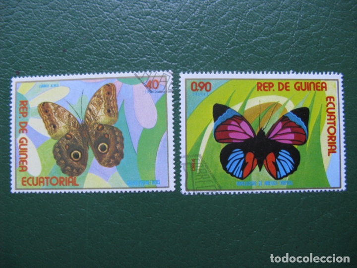 Sellos: guinea ecuatorial, 2 sellos mariposas - Foto 1