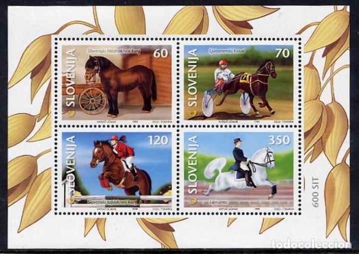 Sellos: ESLOVENIA 1999 - CABALLOS - YVERT BLOCK N&ordm; 9** - Foto 1