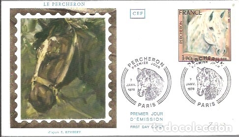Sellos: TEMA CABALLOS FDC FRANCIA 1978 - Foto 1