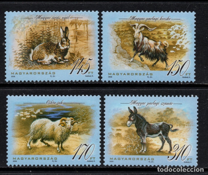 Timbres: HUNGRIA 4266/69** - A&Ntilde;O 2008 - FAUNA - ANIMALES DOMESTICOS