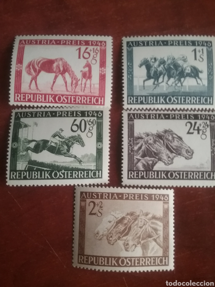 Timbres: Sellos Austria (Osterreich) nuevos+se&ntilde;al bisagra **VER FOTO**/1946/Caballos/carrera/deporte/mamifer