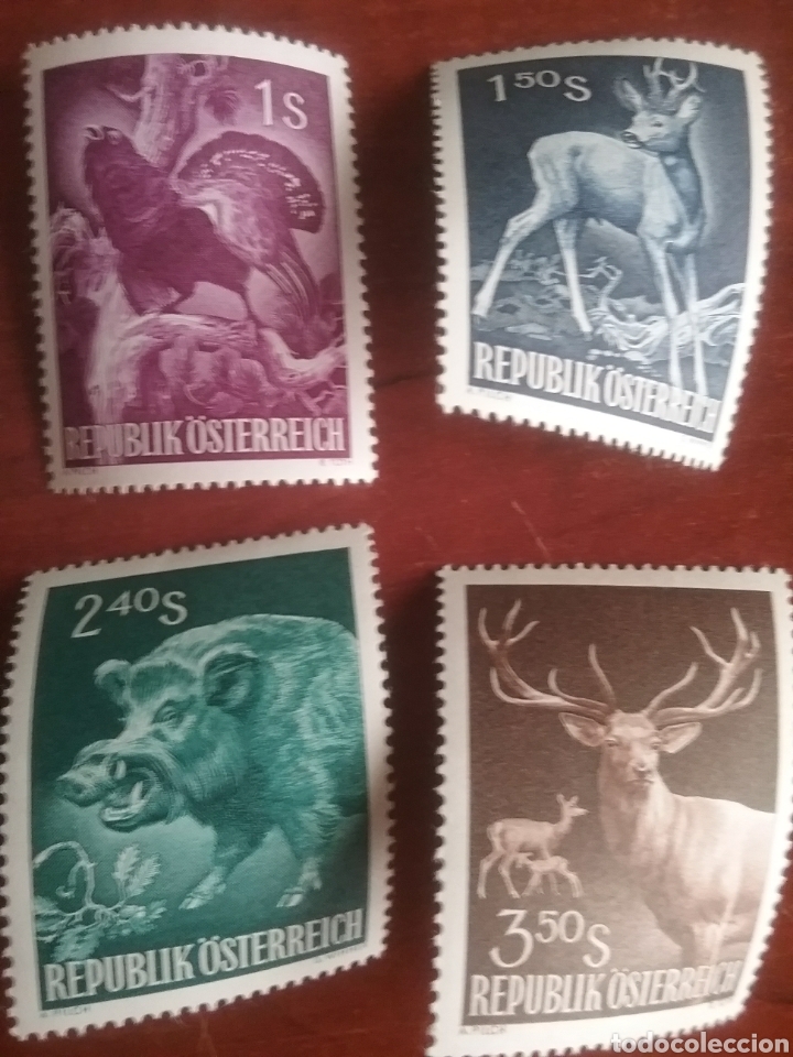 Timbres: Sellos Austria (Osterreich) nuevos/1959/Congreso caza/animalrs/fauna/jabali/mamiferos/aves/pajaro/