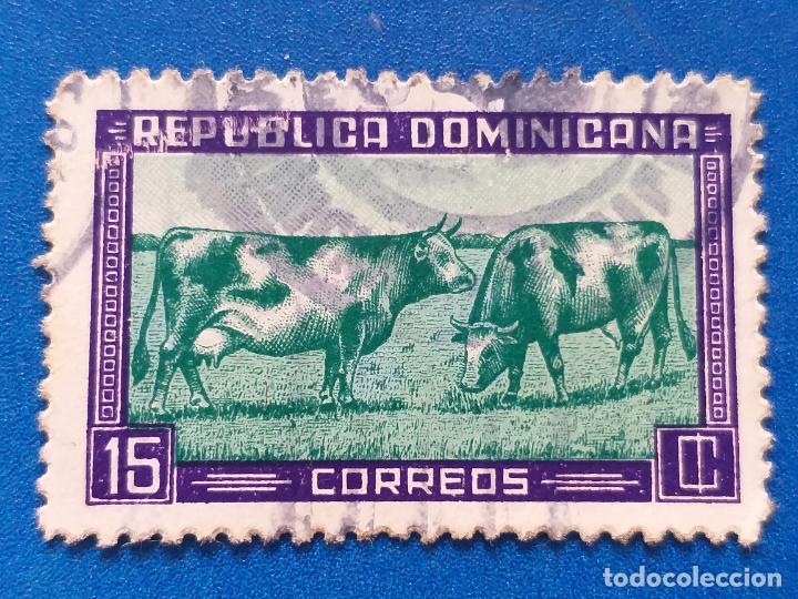 Timbres: SELLO DE REP&Uacute;BLICA DOMINICANA. YVERT 366. FAUNA. VACAS PASTANDO