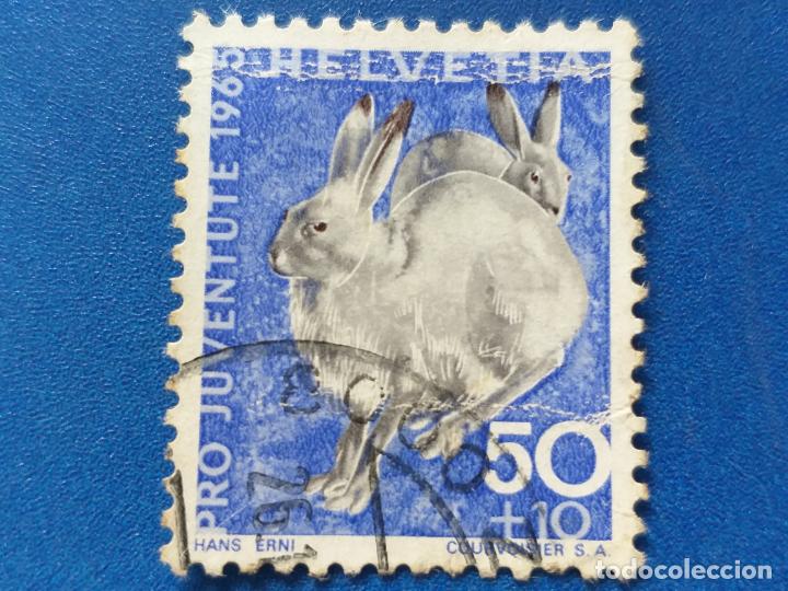 Briefmarken: SELLO DE SUIZA, HELVETIA. YVERT 763. FAUNA. LIEBRES , PRO JUVENTUD. A&Ntilde;O 1965