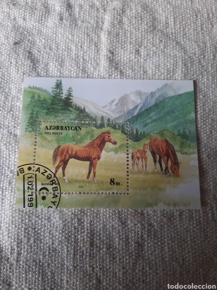 Sellos: Caballos serie Azerbaiy&aacute;n 1993 - Foto 1