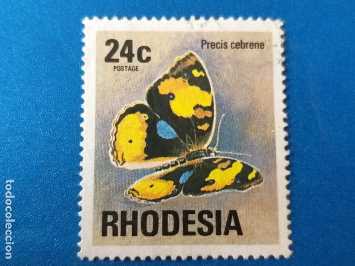 Selos: SELLO DE RODESIA. A&Ntilde;O 1976. YVERT 273. FAUNA. MARIPOSA.