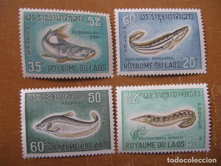 Sellos: laos 1967, peces, Yvert 156/59 - Foto 1