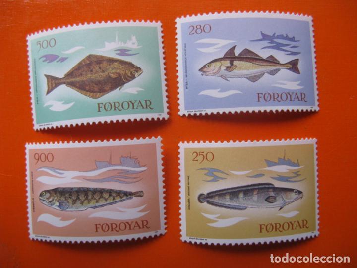 Selos: islas feroe, dinamarca, 1983, fauna marina, peces autoctonos de las feroe, Yvert 80/83