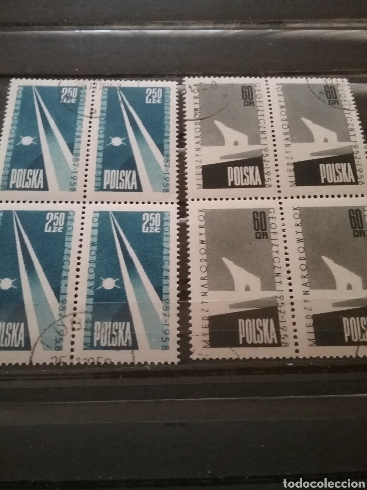 Selos: Sellos R. Polonia (Polska ) mtdos/1958/A&ntilde;o inter. geofisica/satelite/planeta/oso/mamifero/fauna/espa