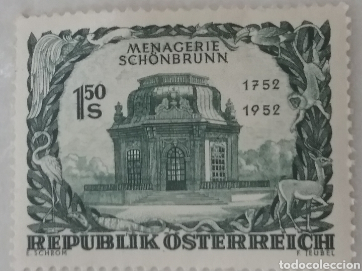 Timbres: Sellos Austria (Osterreich) nuevos/1952/200 Aniv/Zoo/animales/arquitectura/edificios/fauna/arte/edif