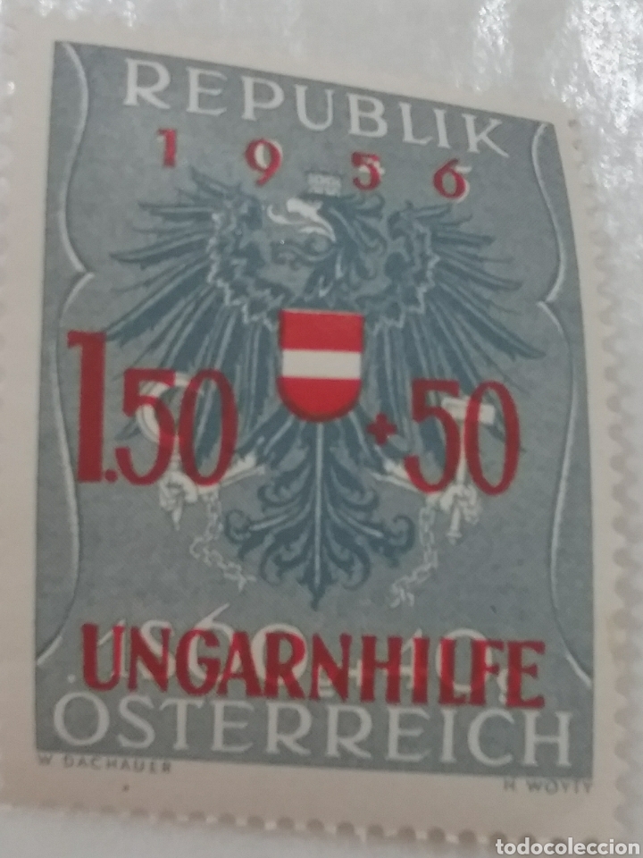 Selos: Sellos Austria (Osterreich) nuevos/1956/ayuda/refugiados/hungaros/aguila/animales/heraldicos/escudo/