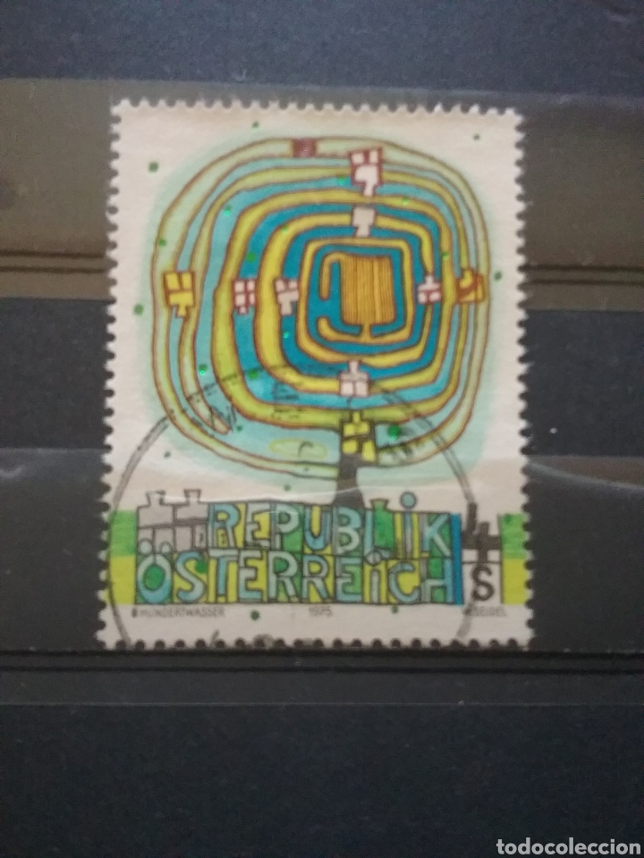 Selos: Sellos Austria (Osterreich) mtdos/1975/arte/moderno/arbol/espiral/naturaleza/abstracto/flora/reloj/