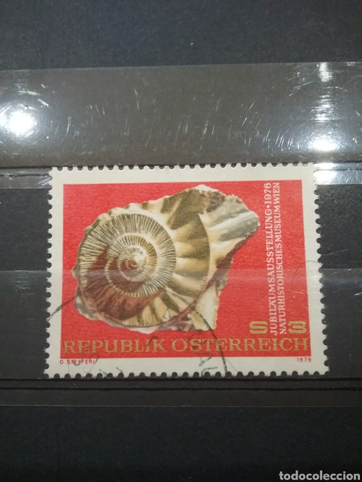 Selos: Sellos Austria (Osterreich) mtdos/1976/aniv/museo/animales/fosiles/vida/fauna/marina/concha/molusco/
