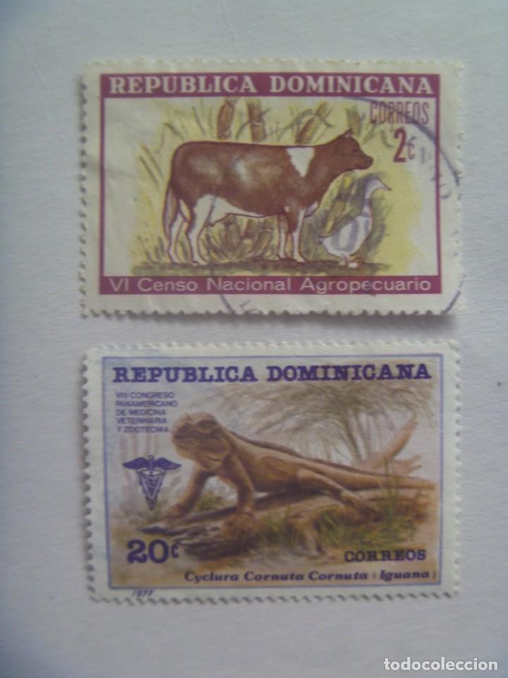 Selos: LOTE DE 2 SELLOS DE LA REPUBLICA DOMINICANA : FAUNA LOCAL