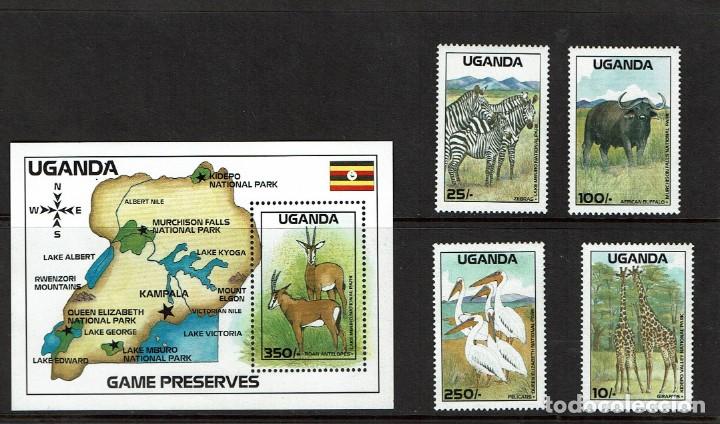 Sellos: Serie Animales de Uganda. Nuevo - Foto 1