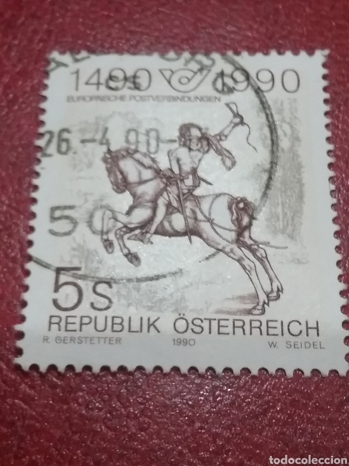 Timbres: Sellos Austria (Osterreich) mtdos/1990/500Aniv/rutas/postales/europa/caballo/mamifero/fauna/cartero/