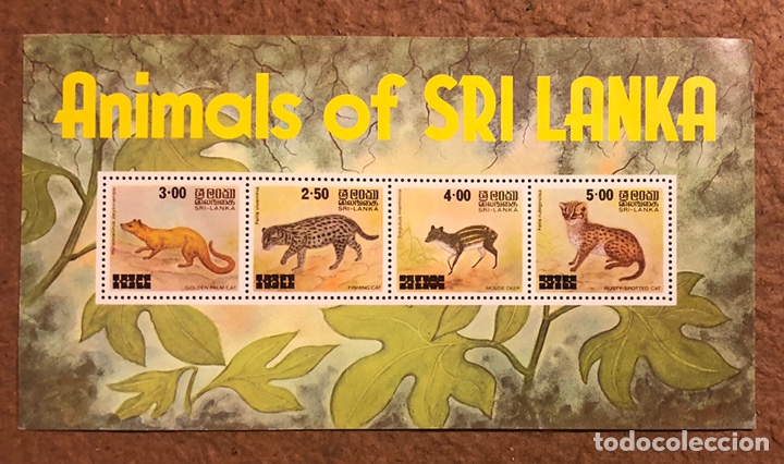 Sellos: SELLOS. HOJA BLOQUE ANIMALS OF SRI LANKA.