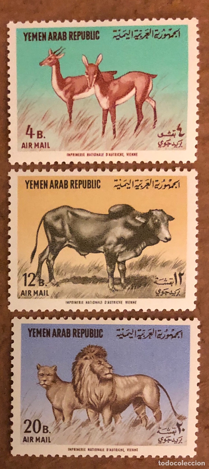 Selos: SELLOS REP&Uacute;BLICA ARABE DEL YEMEN (1964) 33/35. FAUNA. MAM&Iacute;FEROS SALVAJES. SIN USAR.