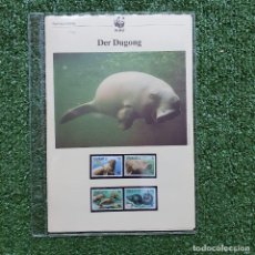 Sellos: WWF VANUATU 4 SELLOS + DOSSIER - 1988 DUGONGO. Lote 218531401