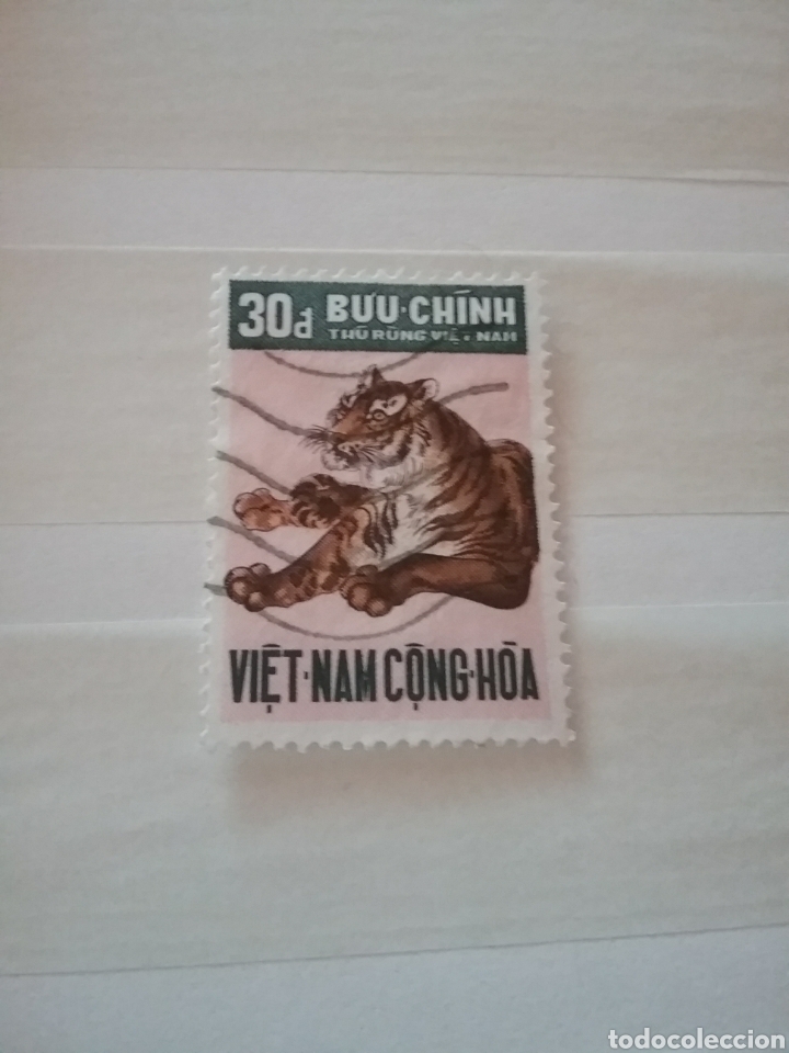 Briefmarken: Sellos Vietnam Sur mtdos/usados/1971/fauna/animales/salvajes/tigre/pantera/felino/depredador/natural