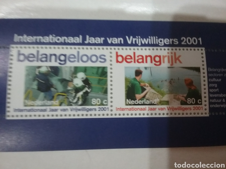 Briefmarken: HB Holanda (P. Bajos) nuevo/2001/a&ntilde;o/intern/voluntarioda/trabajos/bombero/rescate/animales/patos/ave