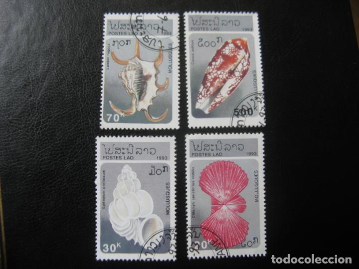 Sellos: -laos, 1993, tema fauna, malacolog&iacute;a