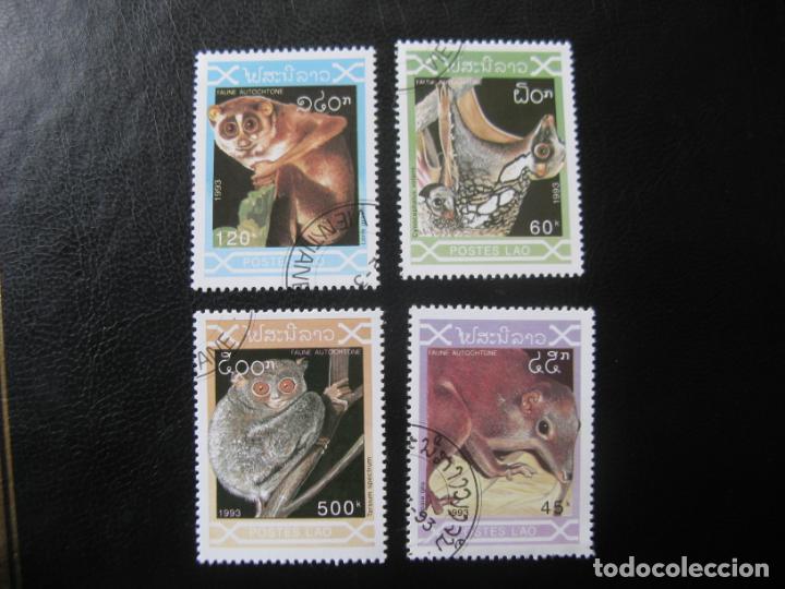 Sellos: -laos, 1993, tema fauna, 4 sellos usados