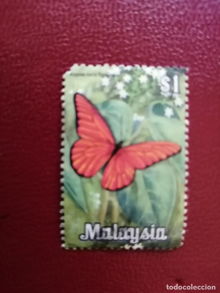 Sellos: MALASIA - MALAYSIA - VALOR FACIAL $ 1 - FAUNA - MARIPOSA - APPIAS NERO FIGULINA