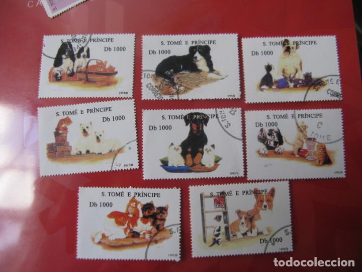 Sellos: +santo tomas y principe, 1995, fauna,perros y gatos