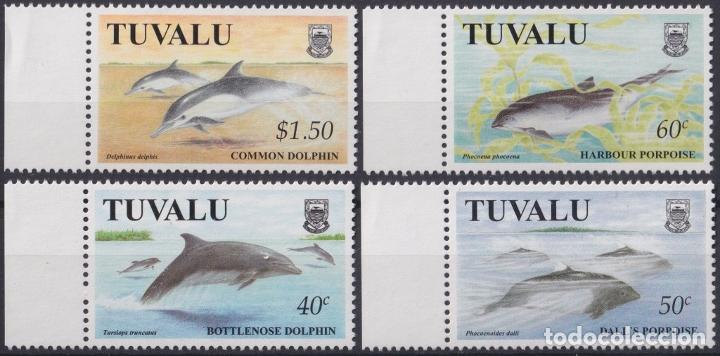 Selos: F-EX19472 TUVALU IS MNH 1998 OCEAN YEAR SEA MARINE LIFE FISH PECES AVES DOLPHINS.