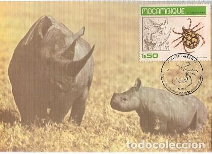 Sellos: Mozambique & Maxi, Fauna, Rinoceronte Negro e Cria, Diceros bicornis, Pemba 1980 (78688)