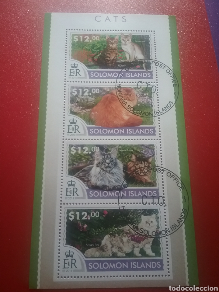 Briefmarken: HB I. Salomon mtdos/2015/gatos/animales/domesticos/felinos/naturaleza/singapur/rex/persa/fauna