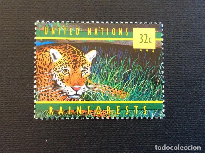 Sellos: NACIONES UNIDAS NUEVA YORK N&ordm; YVERT 770*** A&Ntilde;O 1998.JAGUAR, PANTHERA ONCA