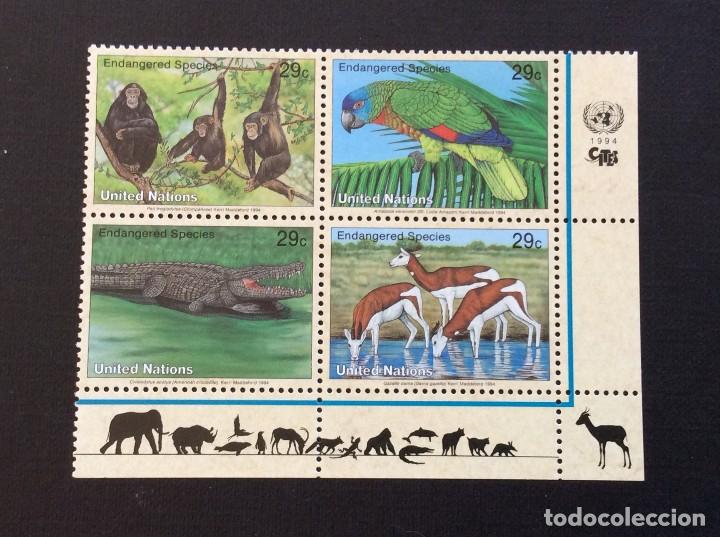 Briefmarken: NACIONES UNIDAS NUEVA YORK N&ordm; YVERT 651/4*** A&Ntilde;O 1994. FAUNA. ESPECIES EN VIAS DE EXTINCION