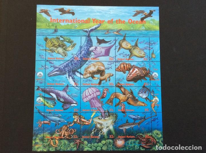 Sellos: NACIONES UNIDAS NUEVA YORK N&ordm; YVERT 758/69*** A&Ntilde;O 1998. A&Ntilde;O INTERNACIONAL DEL OCEANO. FAUNA MARINA