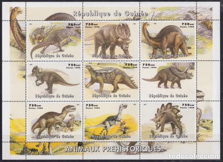 Selos: F-EX21892 GUINEE GUINEA MNH 1998 PREHISTORIC ANIMALS DINOSAUR. CORNER BEND .