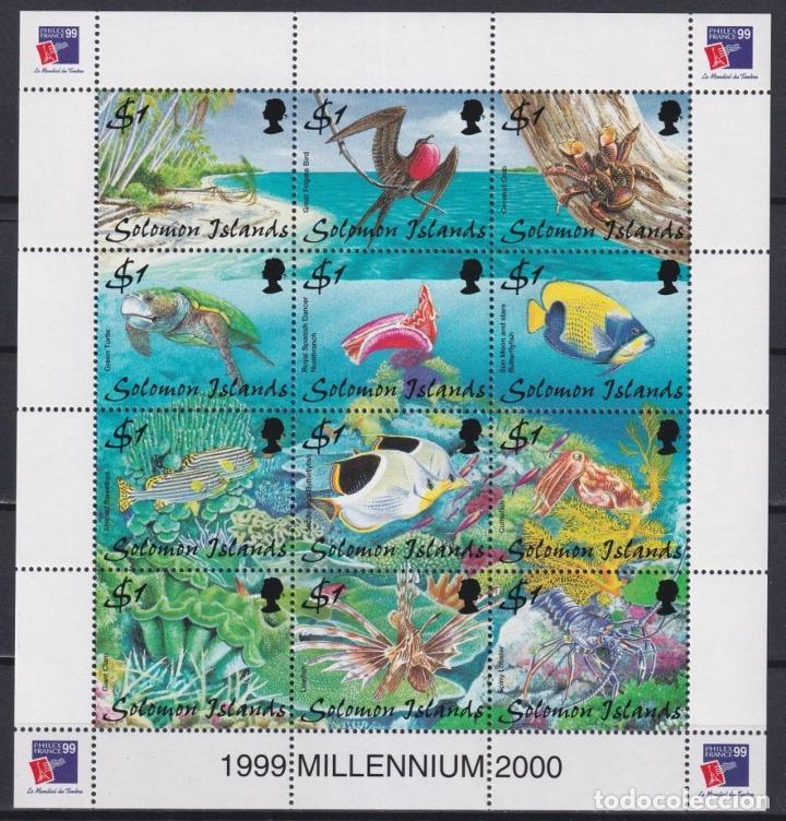 Sellos: F-EX21578 SOLOMON MNH 1999 MARINE WILDLIFE FISH CORAL CRAB TURTLE FISH SPIDER.