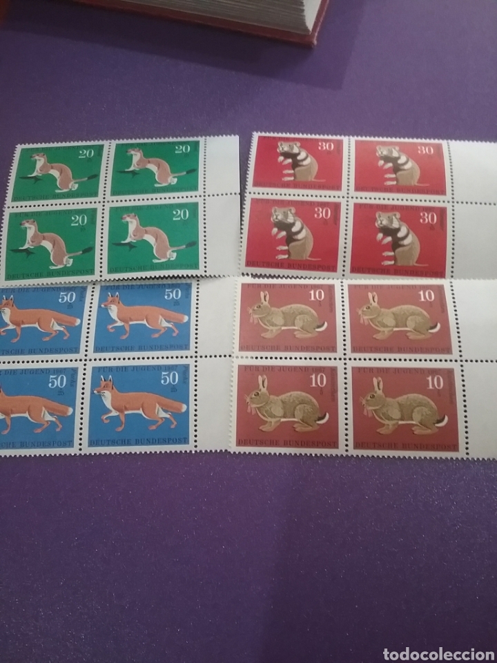 Briefmarken: Sello Alemania R. Federal nuevos/1967/projuventud/fauna/conejo/hamster/armi&ntilde;o/zorro/animales/mamifer