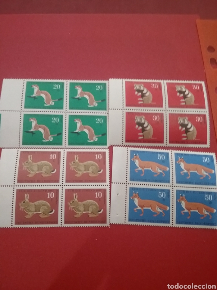 Briefmarken: Sello Alemania R. Federal nuevos/1967/projuventud/fauna/conejo/hamster/armi&ntilde;o/zorro/animales/mamifer