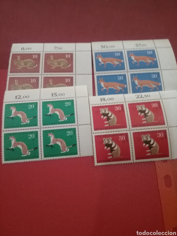Briefmarken: Sello Alemania R. Federal nuevos/1967/projuventud/fauna/conejo/hamster/armi&ntilde;o/zorro/animales/mamifer