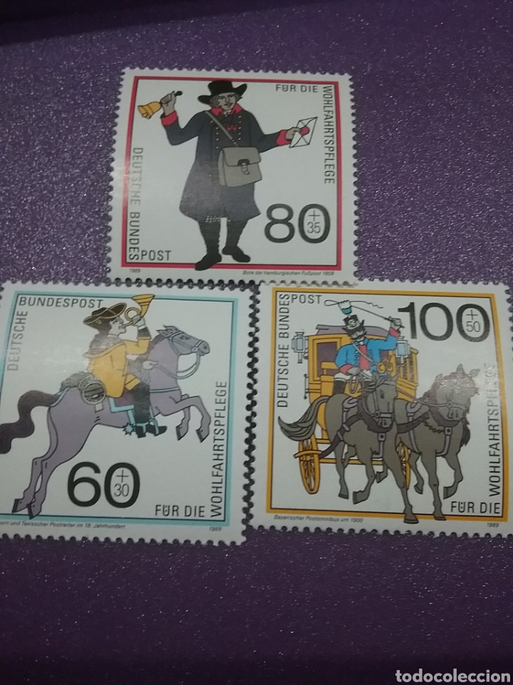 Briefmarken: Sello Alemania, R. Federal nuevos/1989/historia/correos/diligencia/caballo/cartero/clarin/uniforme/c