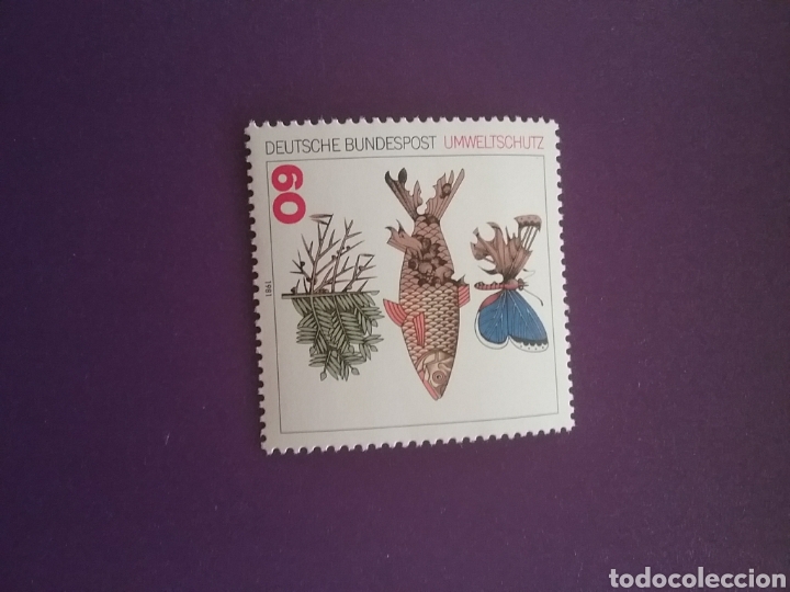 Sellos: Sello Alemania R. Federal nuevos/1981/proteccion/medio/ambiente/peces/pescado/mariposa/flora/polilla
