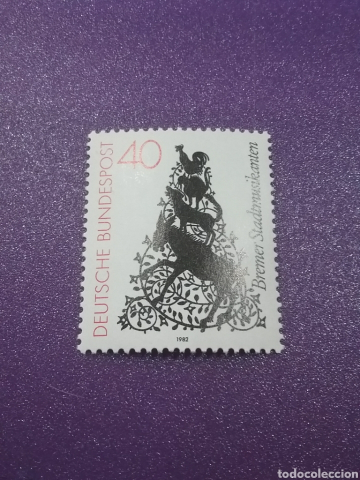 Sellos: Sello Alemania R. Federal nuevos/1982/musicos/Bremen/cuentos/Grimm/animales/burro/perro/gato/gallo/m