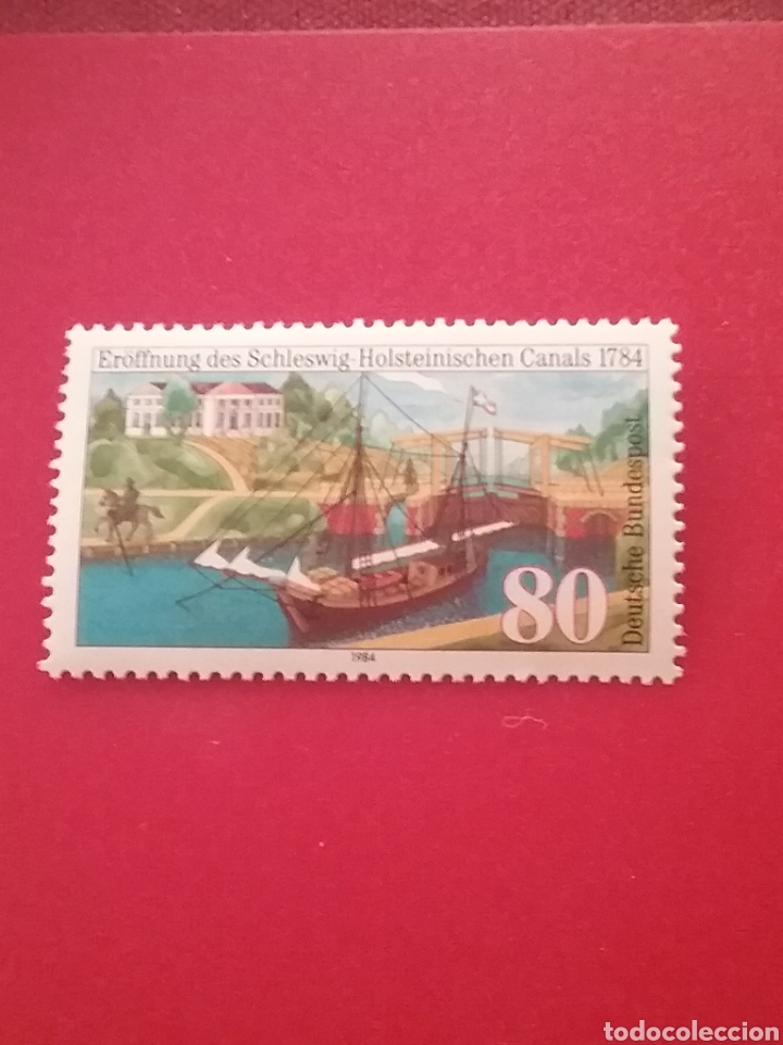Sellos: Sello Alemania R. Federal nuevo/1984/2cent/canal/barco/caballo/mamifero/velero/paisaje/edificios/art