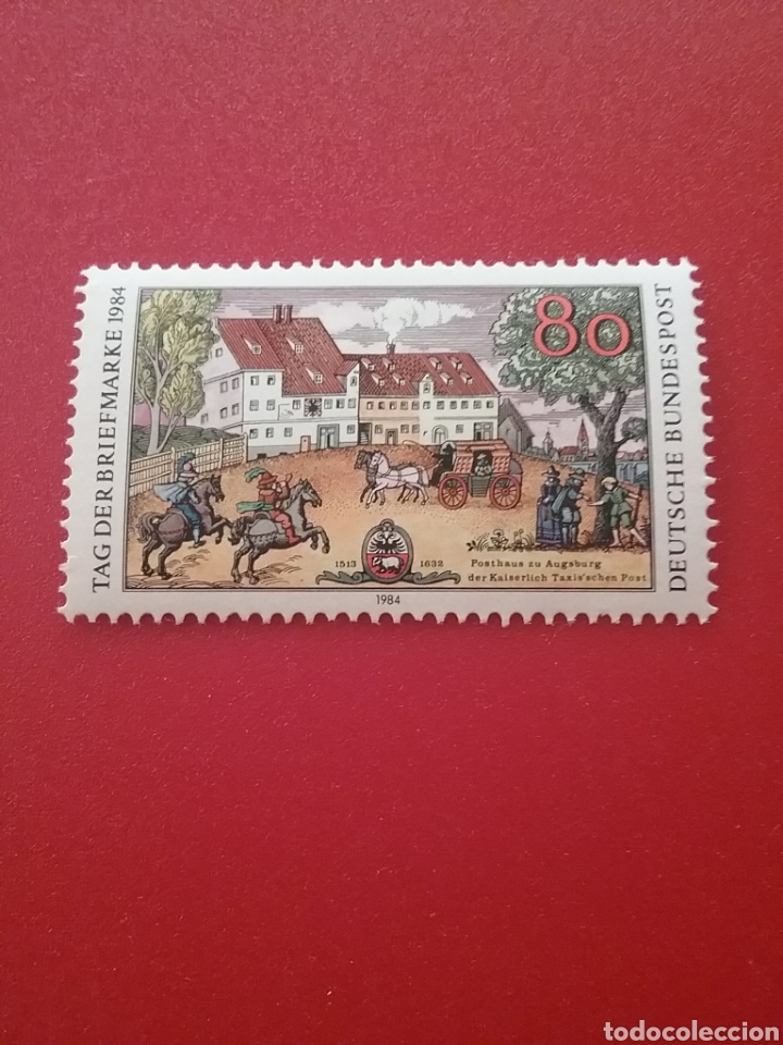 Sellos: Sello Alemania R. Federal nuevo/1984/Dia/sello/caballo/casas/arboles/ciudad/carruaje/trajes/arquitec