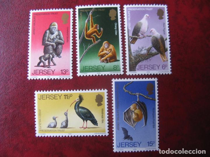 Sellos: jersey, 1979, proteccion de animales salvajes, Yvert 201/05
