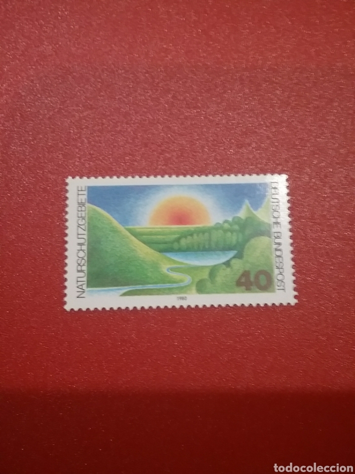 Briefmarken: Sello Alemania R. Federal nuevo/1980/proteccion/naturaleza/lago/rio/paisaje/sol/monta&ntilde;as/flora/arbol